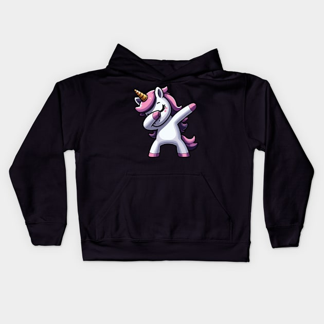 Funny Dabbing Unicorn Cute For Unicorn Lover Kids Hoodie by valiantbrotha